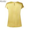 ZANZEA Women Summer Round Neck Casual Sleeveless Blouse