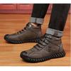 Winter Practical Men's Cotton Shoes with Fleece Lining Warm High-top Cotton Snow Boots Dad Shoes