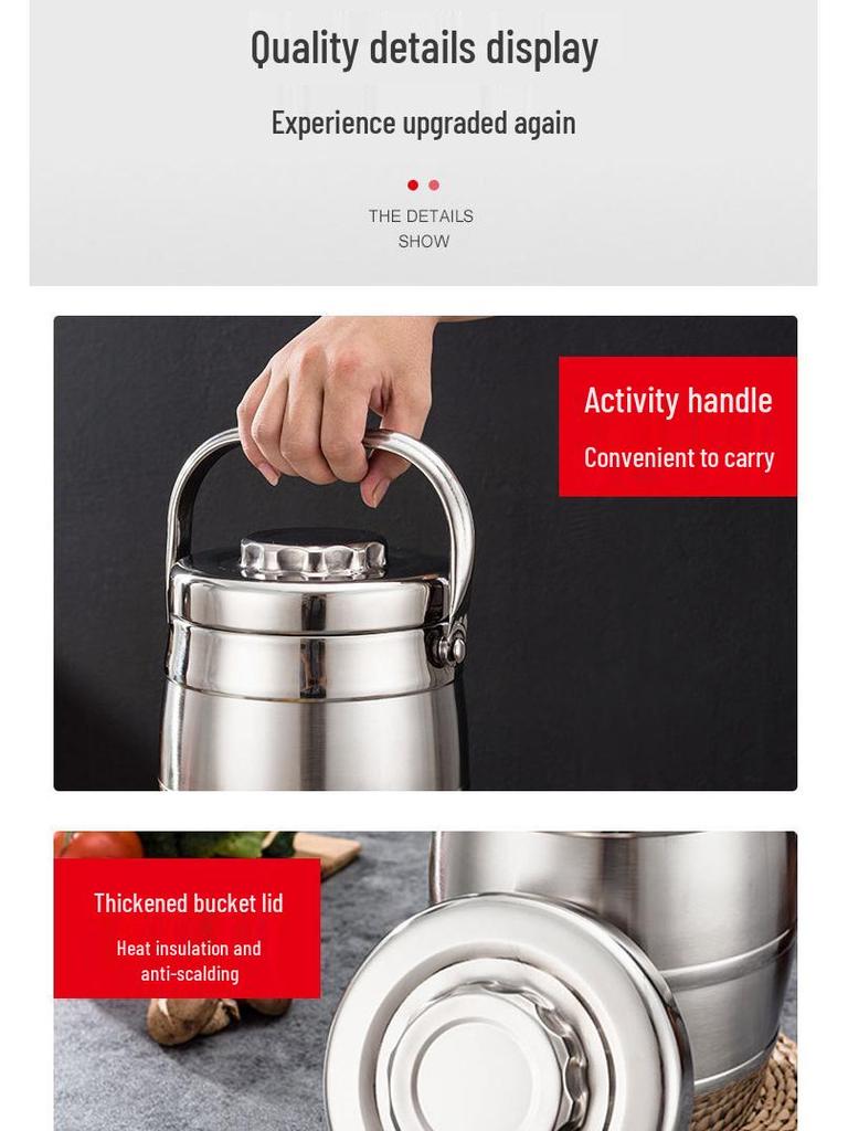 Doppellagige isolierte Edelstahl-Lunchbox – Trommelförmiges Bento für Schüler & Berufstätige.