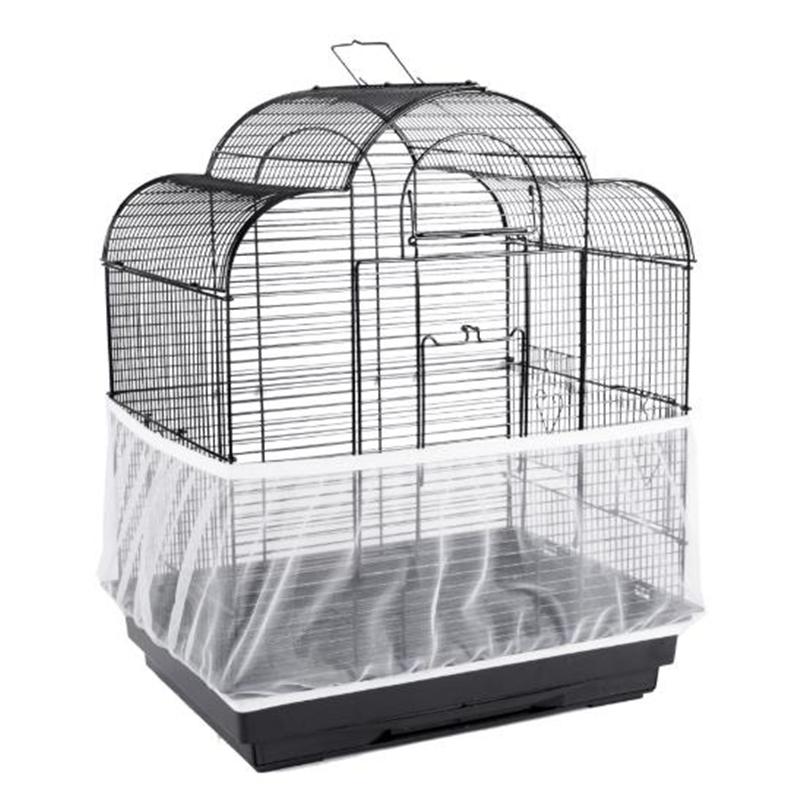 

Захист для насіння Receptor Neylon Mesh Bird Parrot Cover М який, легкий для чищення нейлон, повітряна тканина, Mesh Bird Cage Cover Захист для уловлювача насіння M білий