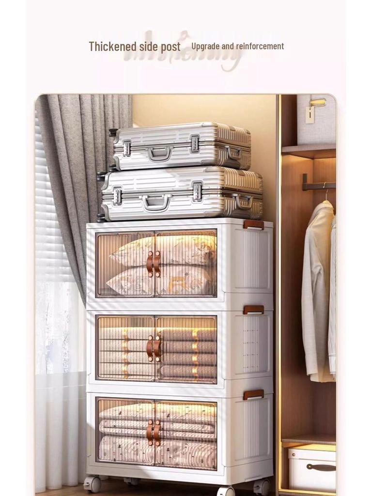 Mobile Storage Cabinet with Shelves - Kitchen, Bedroom, Living Room - No Installation Needed