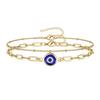 Bracelet Œil Maléfique Turc pour Femmes Hommes Amulette Bijoux en Acier Inoxydable Cadeau