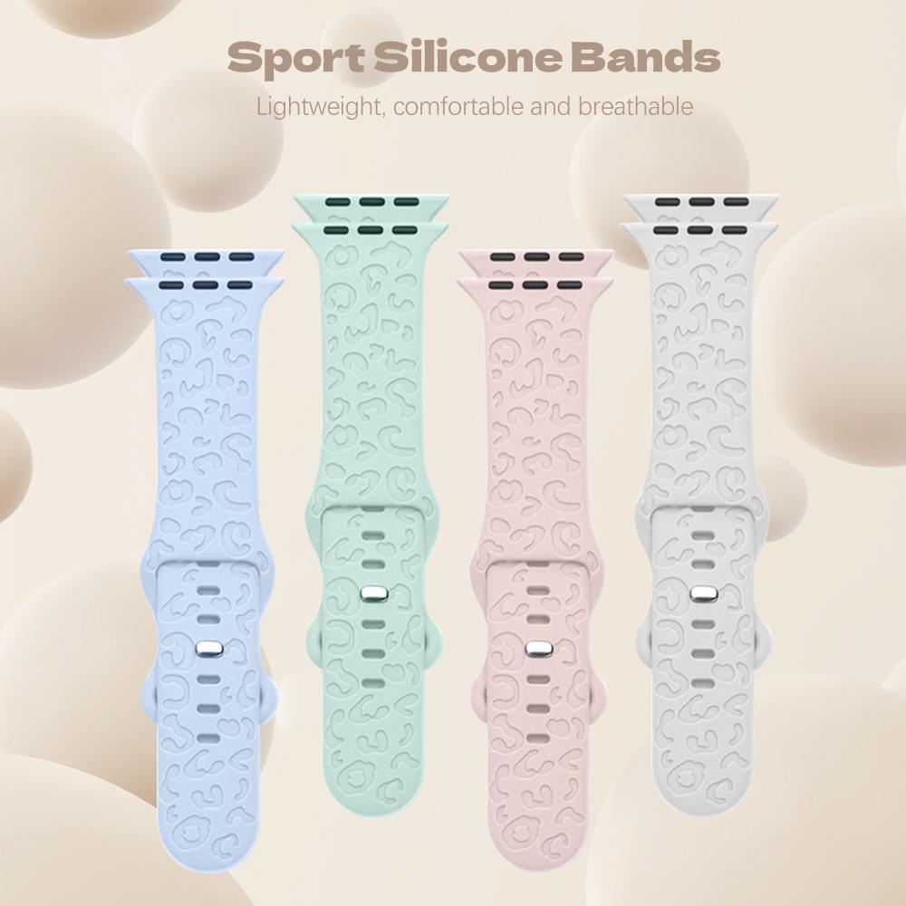 Engraved Strap For Apple Watch Band 45mm 44mm 46mm 42mm 41 40 49mm Silicone Correa Bracelet Series 8 9 10 11 7 SE 6 5 4 Ultra 2