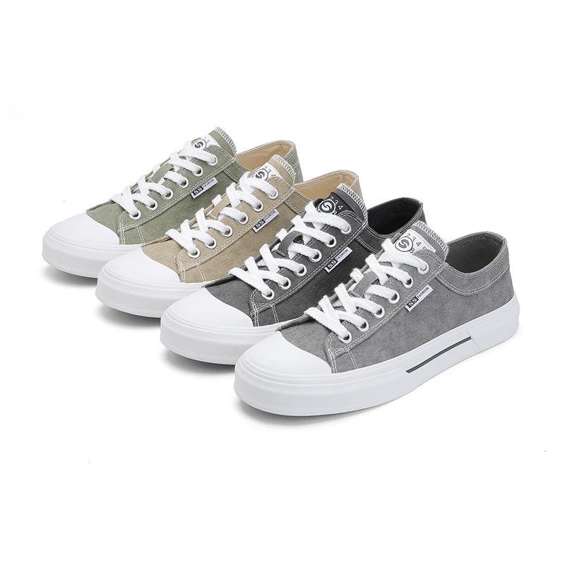 2026 Spring Men's Casual Fabric Shoes: Comfortable, Trendy, Breathable Lace-Up Low-Top Flats.