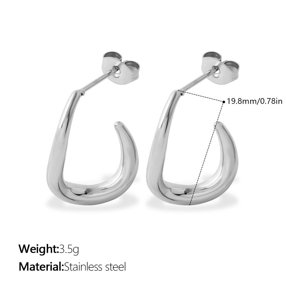 European and American Shiny Smooth Arc Earrings Simple Commuting Three-dimensional Shiny Texture Daily Earrings