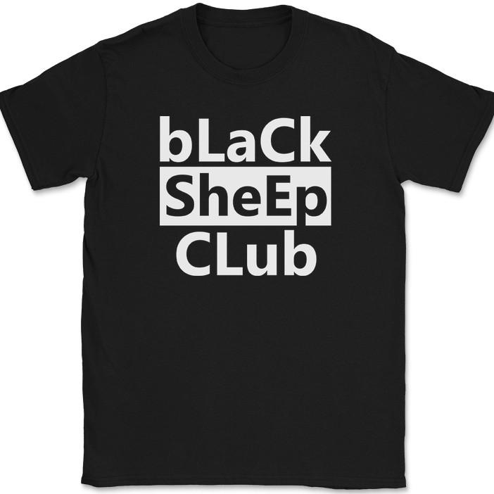 Black Sheep Club T-Shirt Funny Family Outcast Different Humor Novelty Tee