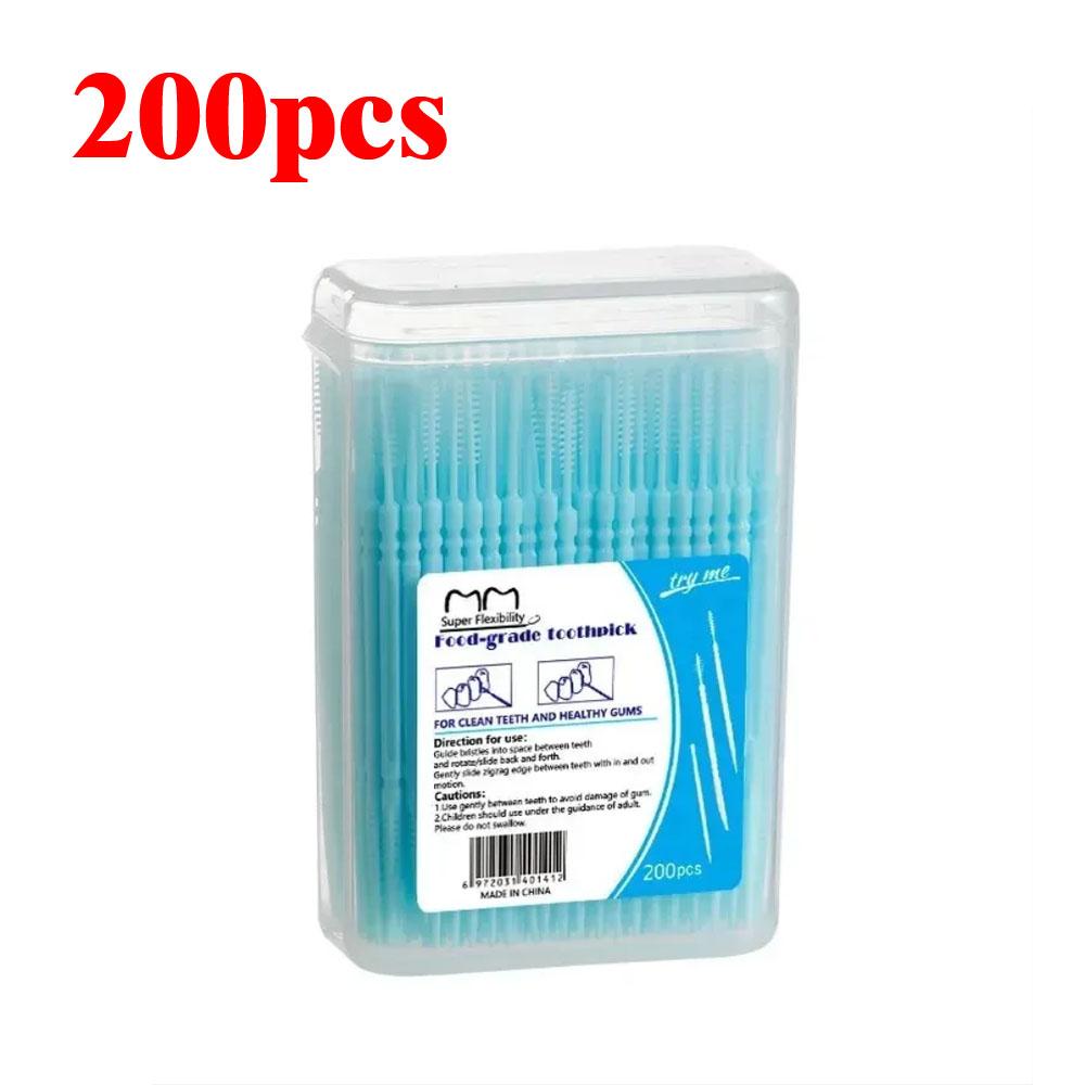 

Зубная нить Чистка зубов Уход за полостью рта Межзубная щетка Зубочистка Двусторонняя Одноразовая Зубочистка и Набор межзубных щеток 200 шт. 1 Set