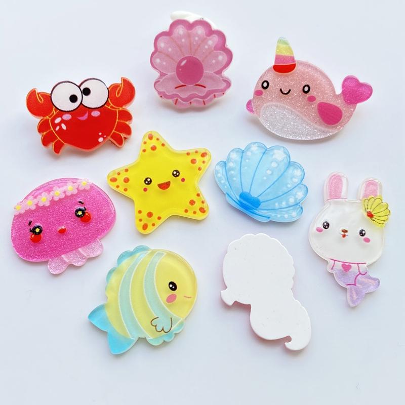 30pcs Kawaii Resin Mini Ocean Series Flat Back Cabochon Crafts Clothing DIY Scrapbooking Accessories G70