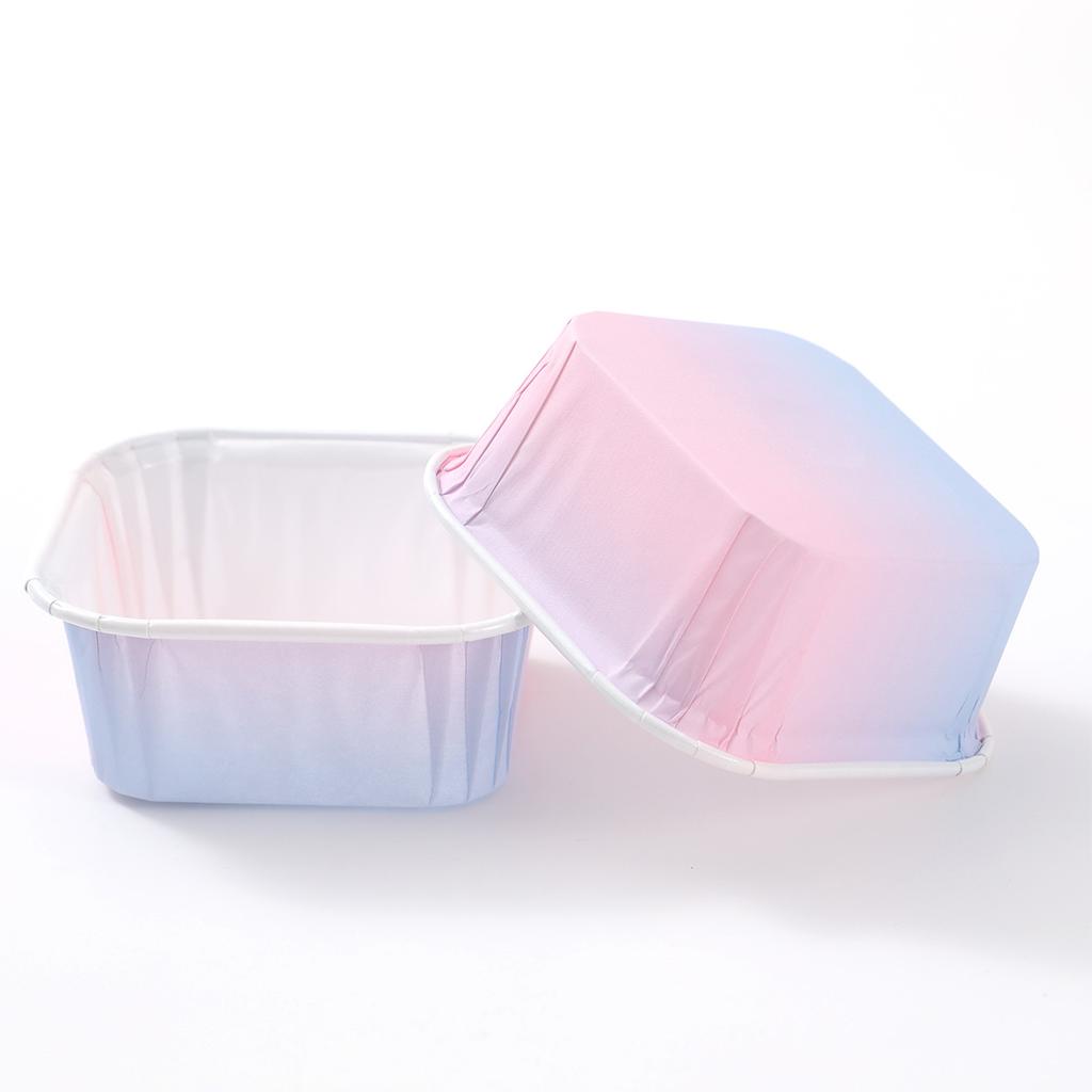 Kuchenbecher Backform, quadratisch, Einweg-Backpapier-Einsatz, Bodenblech, Brotverpackungsbox, Becher