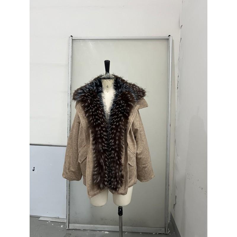 Womens Oversized Hooded Puffer Coat With Detachable Faux Fur Collar Zipper Front Pocket Warm Winter Outerwear