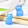 Faux Crystal Cat Statue Adorable Appearance Rich Color Mini Size Lucky Cat Figurine Desktop Ornament