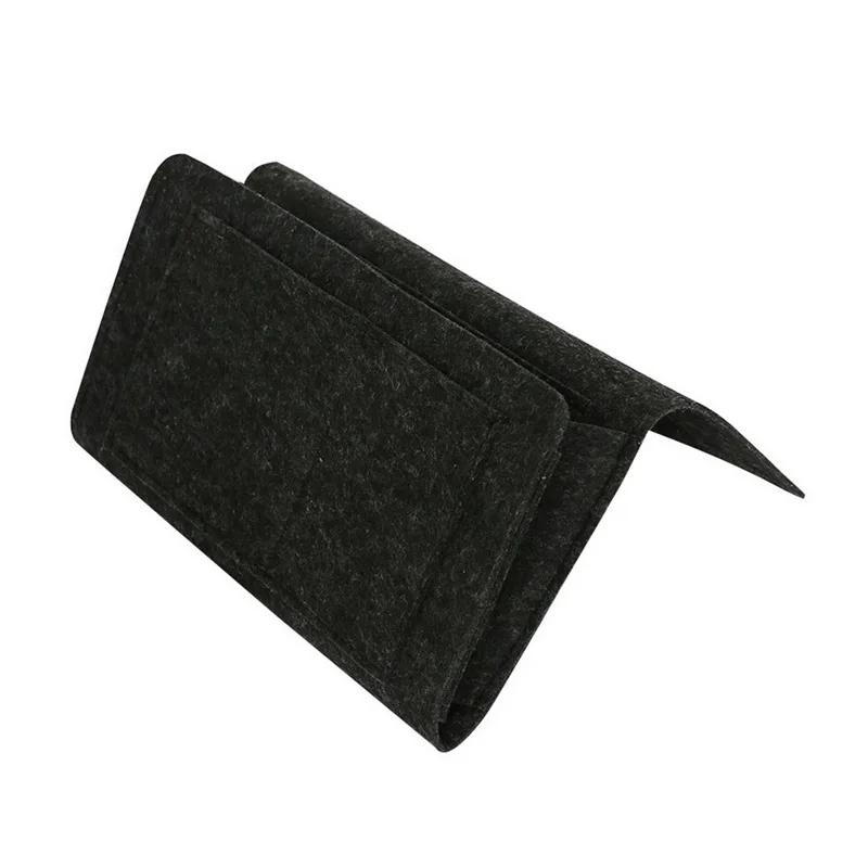 Felt Bedside Storage Bag Pouch Bed Desk Bag Sofa TV Remote Control Hanging Anti-slip Home Storage Organizer Bed Holder Pockets