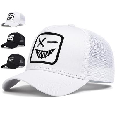 Unisex X Smiling Face Teeth Embroidery Baseball Net Caps Adjustable Casual Hats Spring and Summer Outdoor Sunscreen Hat