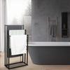 Loft Bathroom Rack with Three Arms, Black Metal Holder, Loft Hanger