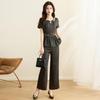 Elegant Ice Silk Wide-Leg Two-Piece Set