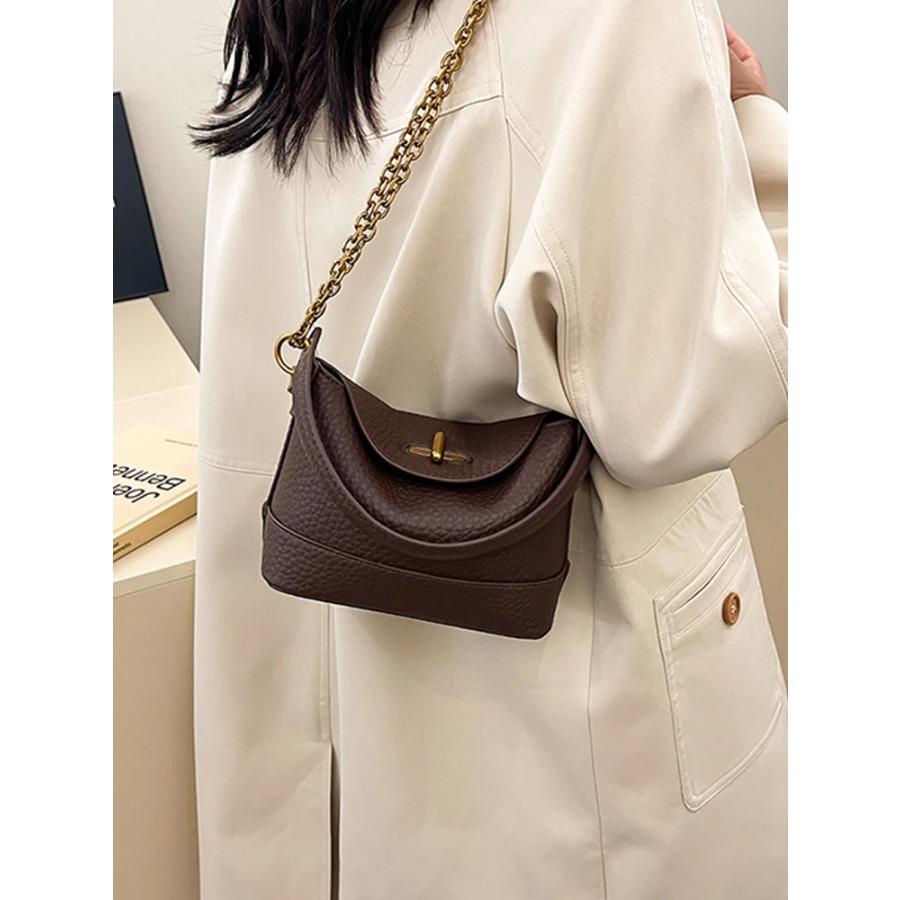 Autumn Simple Crossbody Bags for Women  Fashion Chains Bucket Bag High-end Soft Leather Lady Commuter Handbags