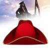 Stylish Red Pirate Captain Hat Cosplay Costume Accessory For Halloween Parties And Events