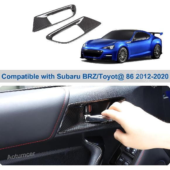 Car Inner Door Handle Frame Compatible with Subaru BRZ/Toyota 86 2012-2020, ABS Interior Door Handles Frame Cover Trim, Interior Door Bowl Trim Cover