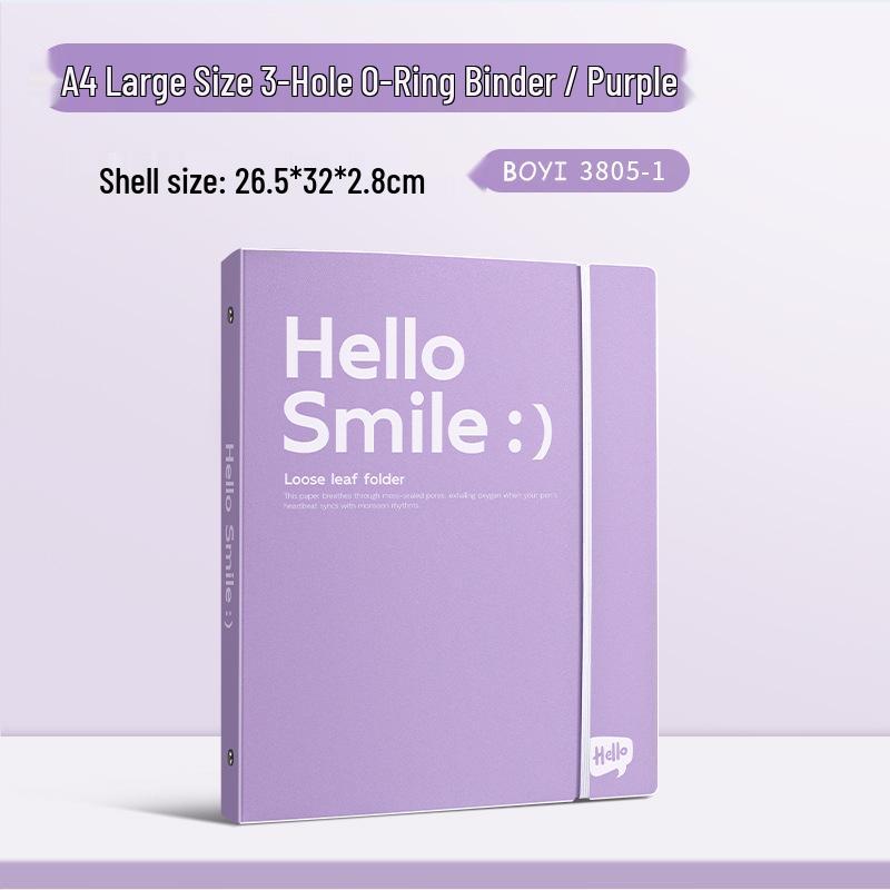 Colorful A4 Loose-Leaf Folder with Hole Punch: Large Capacity Classification Organizer