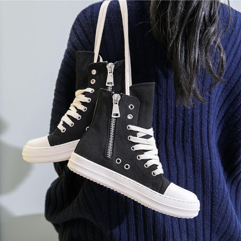 Fashion High-top Shoes, Thick-soled Women's Shoes, Canvas Boots, Lace-up Casual Boots, Women's Sports Shoes, Men's Sports Shoes