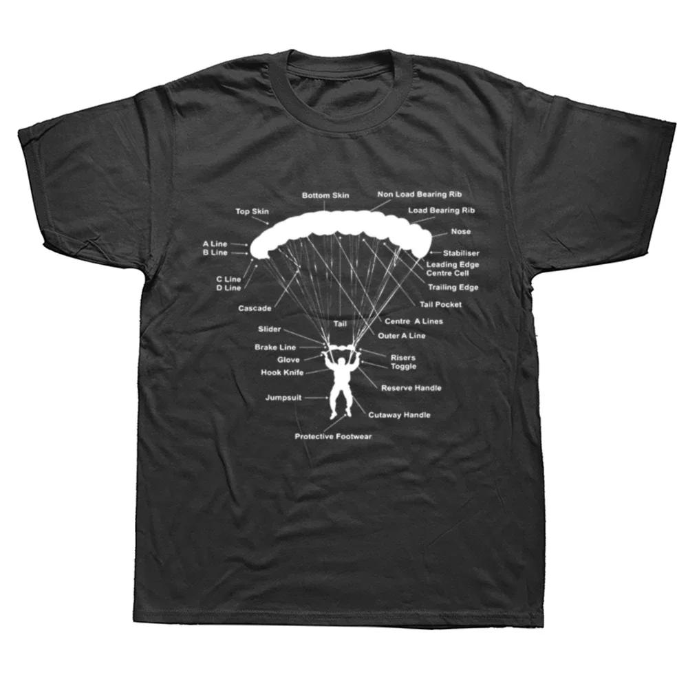 Vinage Skydiving Skydive Sky Diver Paragliding Parachu Paraglider T Shirts Streetwear Short Sleeve Birthday Gifts Tshirt Men