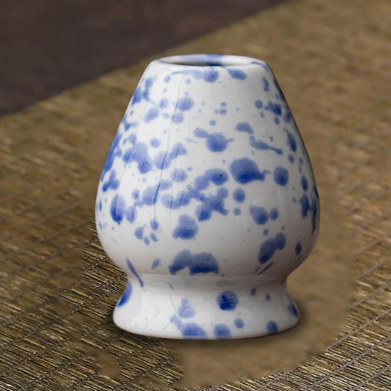 Japonská keramická miska na odkládání metličky Chasen na Matcha zelený čaj, stojánek, miska, bambusová metlička, mlýnek, štětce, čajové náčiní, držák, čajové příslušenství, čajový servis