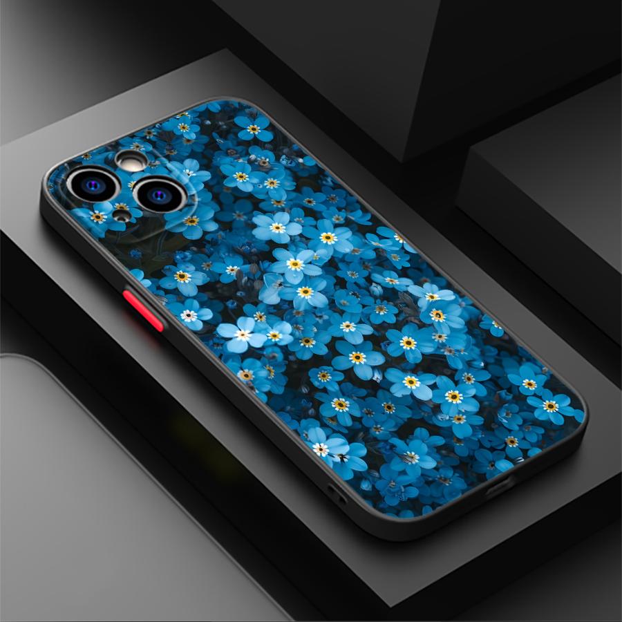 

Чехол для iPhone X 13 Mini 11 14 16 Pro Max XR 12 15 Plus Матовый чехол для телефона Цветочный дизайн iPhone 16 Pro Max