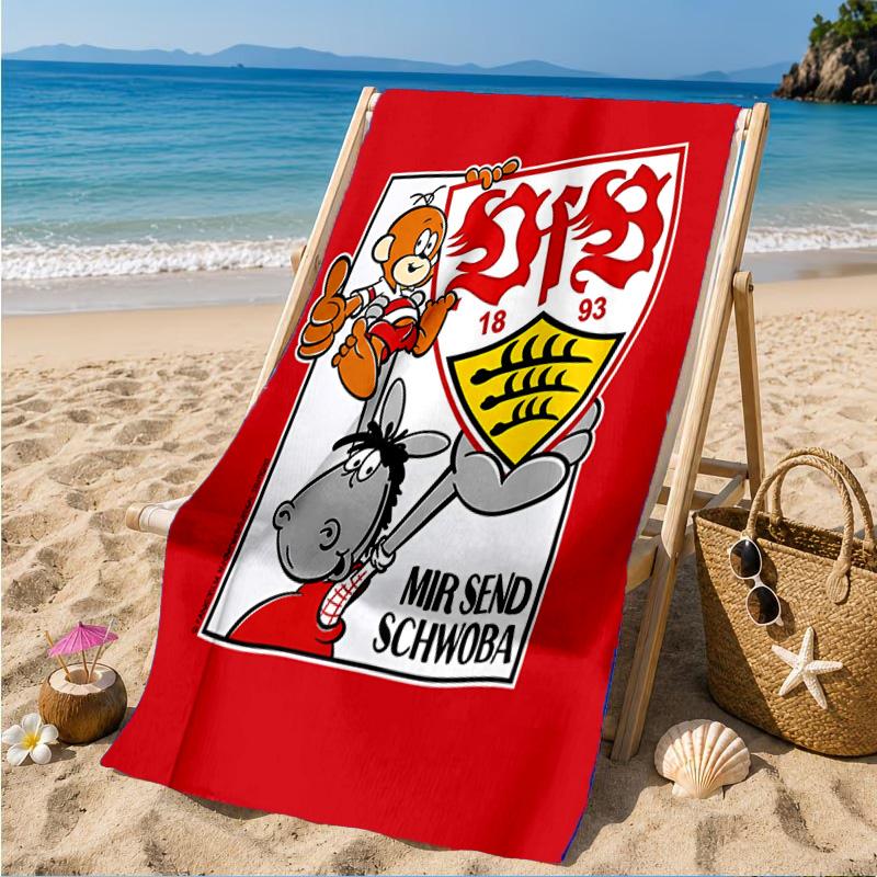 VfB Stuttgart Celebration Beach Towel, Quick-drying, Easy To Care For, Suitable for Both Fitness and Beach Vacations,Sports Essential