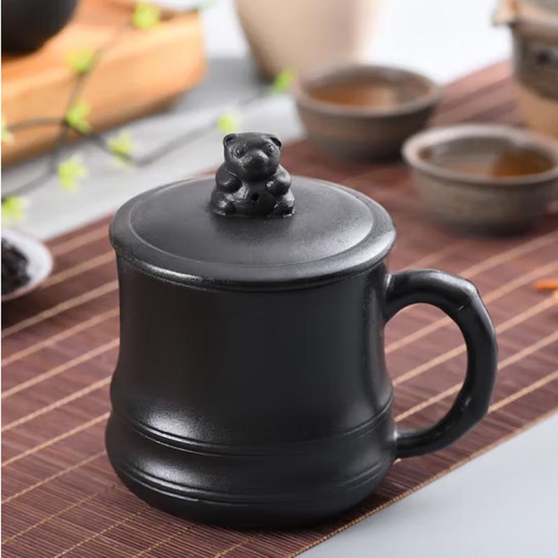 Yingjing Black Pottery Panda Tea Cup