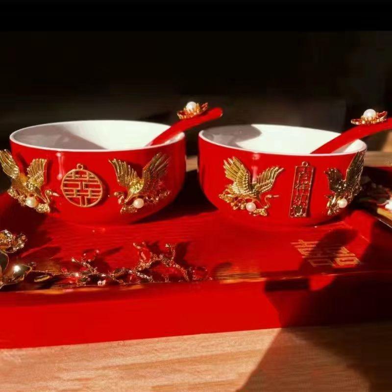 Tying the Knot Ceramic Wedding Tea Cups with Lids - DIY Handmade Decoration