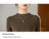 Women's Cotton Cocoon Half-High Collar Knitwear - Slim Fit Solid Color Base Layer Top (Spring/Autumn 2026)