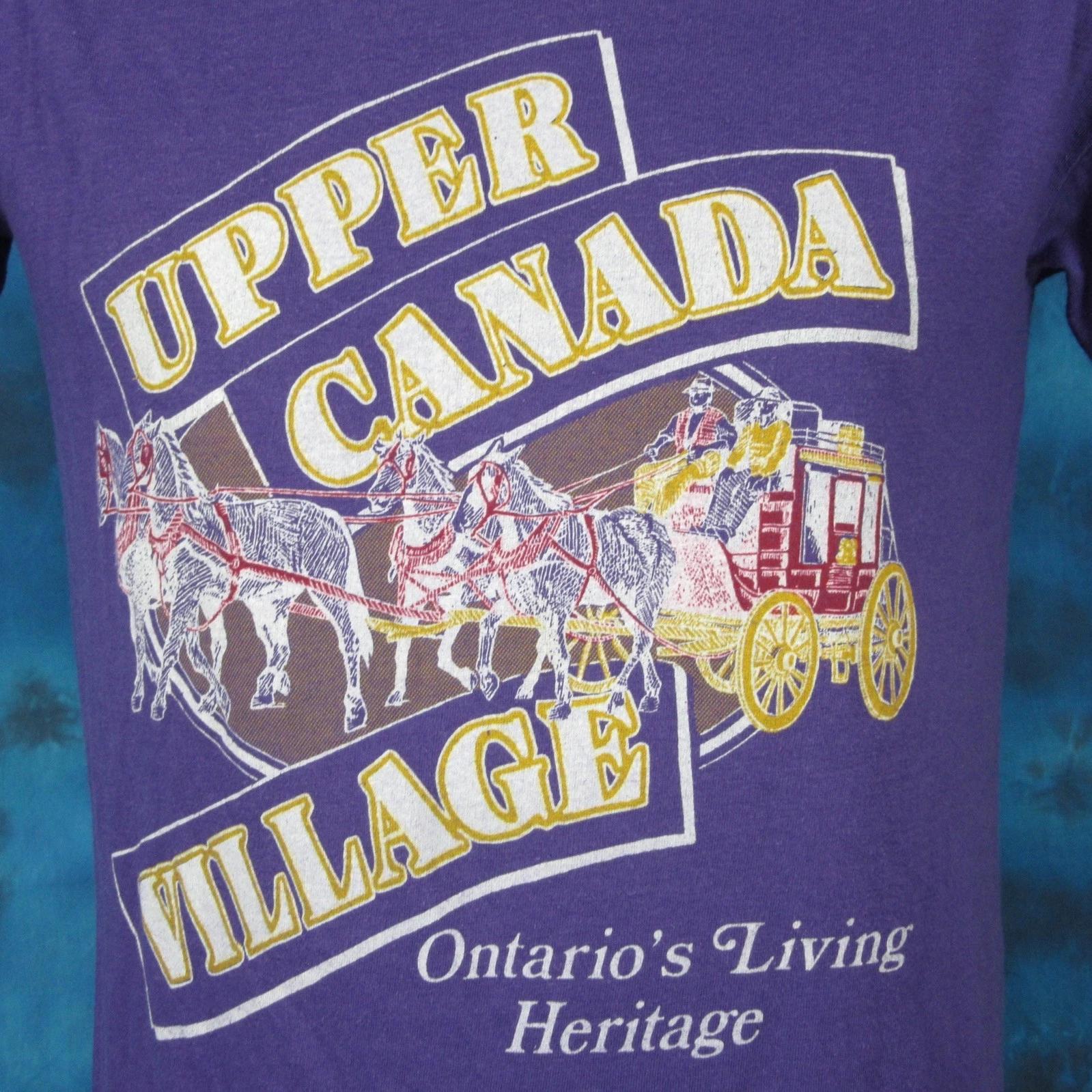 

vintage 80s UPPER CANADA VILLAGE ONTARIO T-Shirt XS/S horse single stitch 3XL