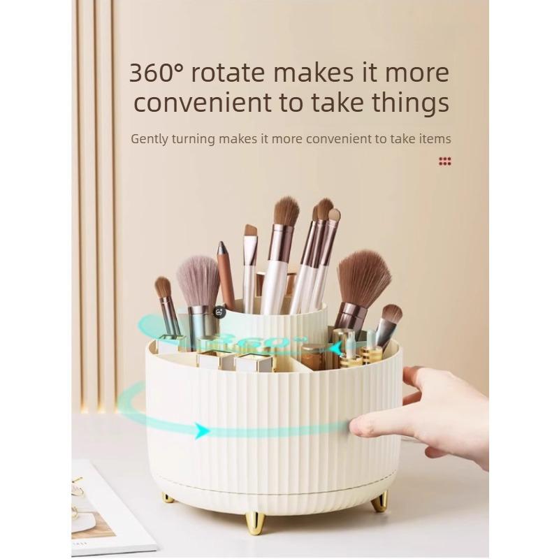 Multifunctional Rotating Desktop Storage Organizer Skincare Cosmetic Box Dressing Table Container Pen Holder Desk Home Decor
