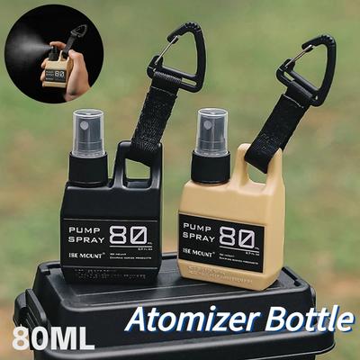 80ml Empty Cosmetic Containers with Carabiner Small Sprayer Bottle Alcohol Perfume Refillable Camping Supplies Atomizer Bottle