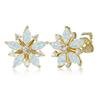 Ruili Feng Gold Ice Flower Snow Diamond Inlaid Womens Temperament Versatile Earrings