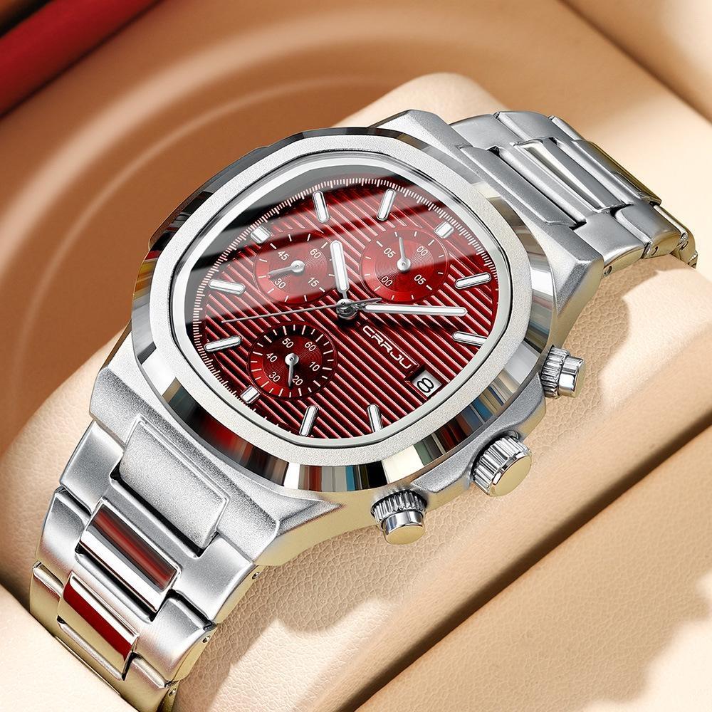 Luxury Man Watch Business Waterproof Male Clock Luminous Date Stainless Steel Square Quartz Men Watch reloj hombre