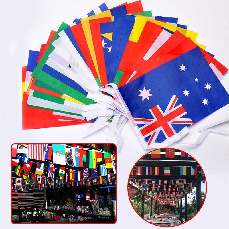 Euro Bunting 2021 10m Polyester Country International Flags Decoration Football