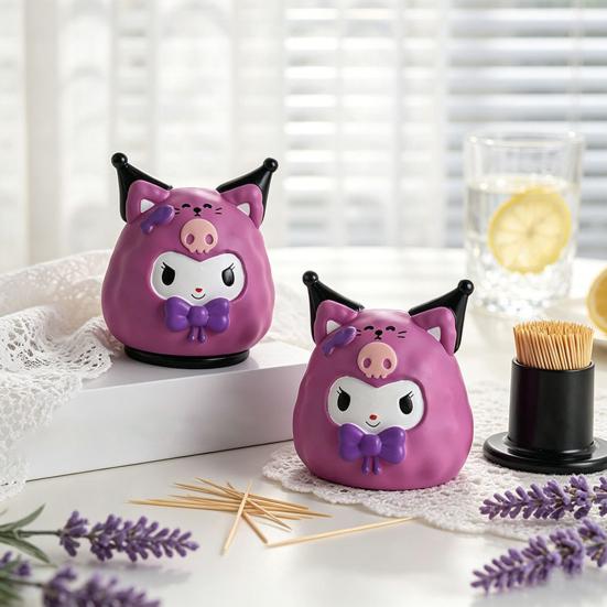 Cartoon Animal Toothpick Box with Dust-proof Lid Decorative Toothpick Holder Dispenser Organizer Container for Home Office Restaurant