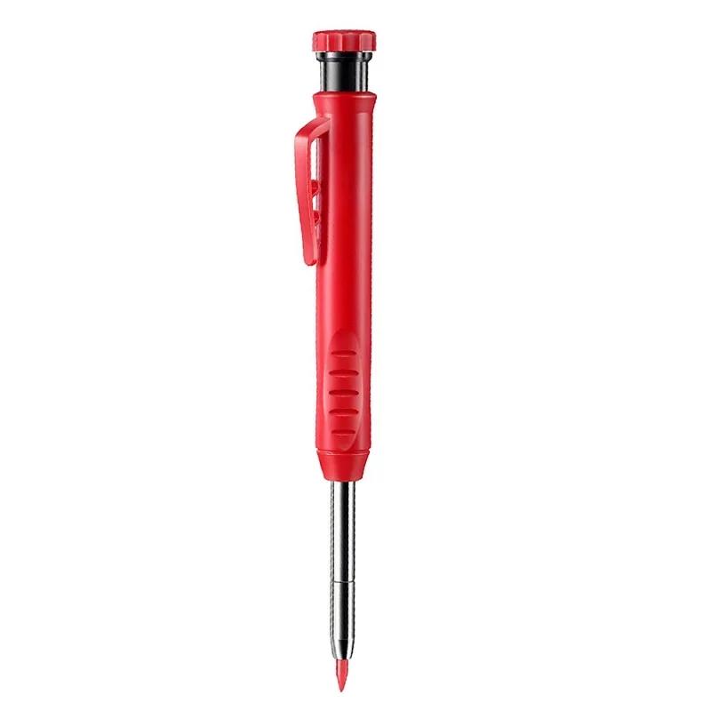 Solid Mechanical Pencil Tools Carpentry Scriber Built-in Sharpener with 6 Pen Refills Deep Hole for Woodworking Architect