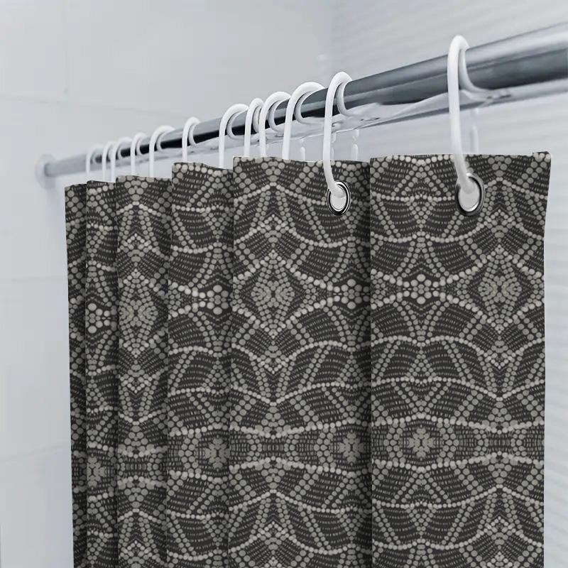 Modern Bath Shower Curtain With Black White Geometric Pattern Decorative Fabric Waterproof Rainproof Shower Panels Home Supplies