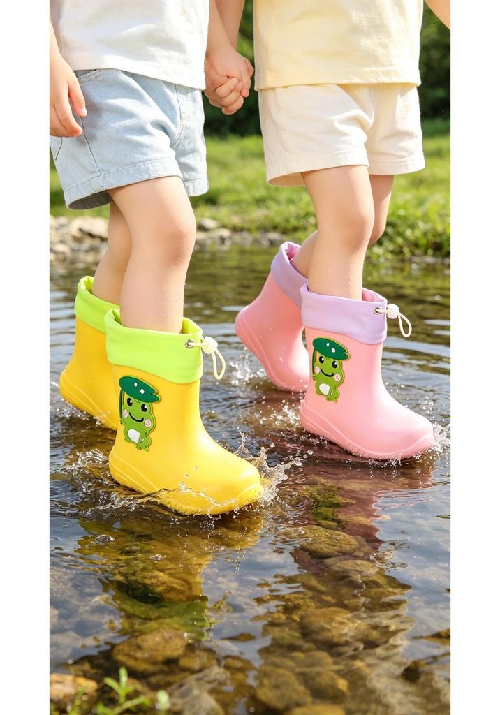 Cartoon Frog Children's Waterproof Rain Boots for Kids & Toddlers