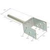 Support de Poteau en U - KOTARBAU - 81 mm - Acier Galvanisé - Longueur 190 mm - Résistant aux Intempéries
