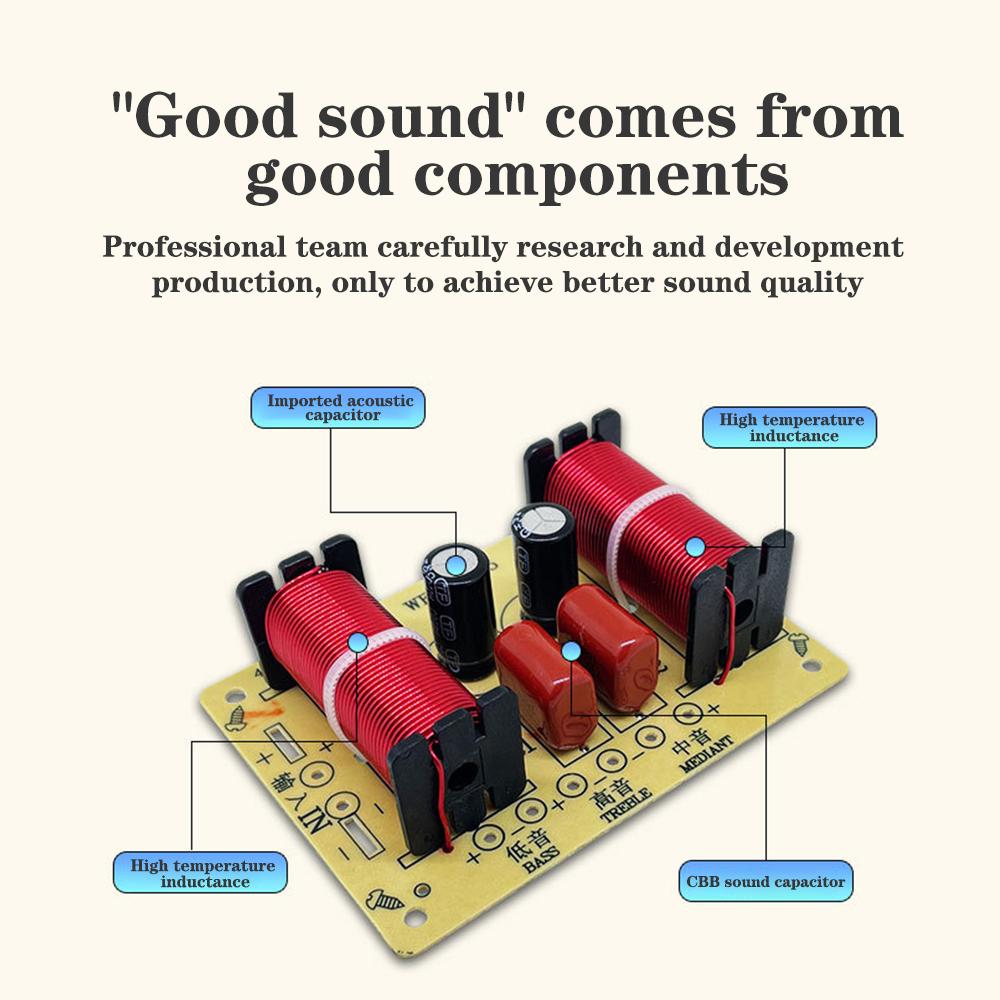 3 Way HiFi Speaker Frequency Divider 150W Audio Crossover Filter Treble Alto Bass Frequency Divider for Professional or Home Use