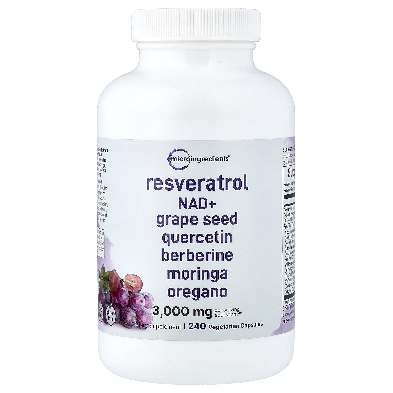 

Micro Ingredients, Resveratrol, 240 Veggie Capsules