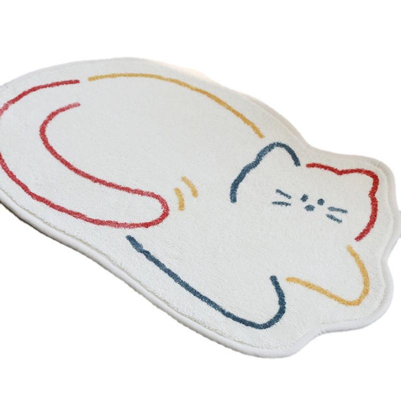 Imitation Cashmere Rug Living Room Carpet Non Slip Wear Resistant Bedroom Decoration Cartoon Fluffy Soft High Quality White Rug 