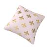Custom Gold Fleur De Lis Design On A Pink Background Cushion Covers Luxury Sacred Flower Velvet Nordic Throw Pillow Case