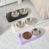 Miska dla zwierząt ze stali nierdzewnej podwójna miska dla kota i miska dla psa antypoślizgowa i odporna na przewracanie miska dla zwierząt miska na karmę dla kota miska na karmę dla psa