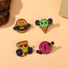 Cartoon Food Brooch Set: Hamburger, Pizza, Ice Cream Shapes