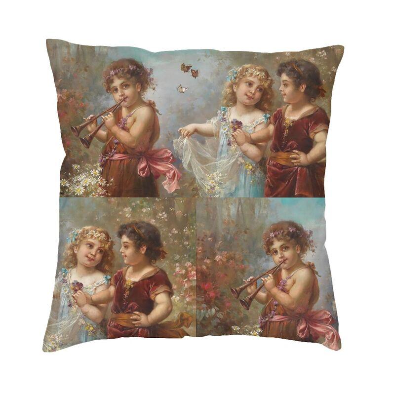Nordic Victorian Angel Cushion Cover Velvet Fairies Sea Throw Pillow Case Living Room Decoration Pillowcase