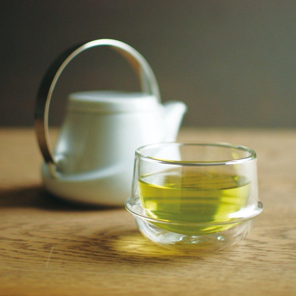 KINTO KRONOS Double-Walled Teacup, 200ml, Heat-Resistant Glass, Microwave and Dishwasher Safe, Gift, 23105